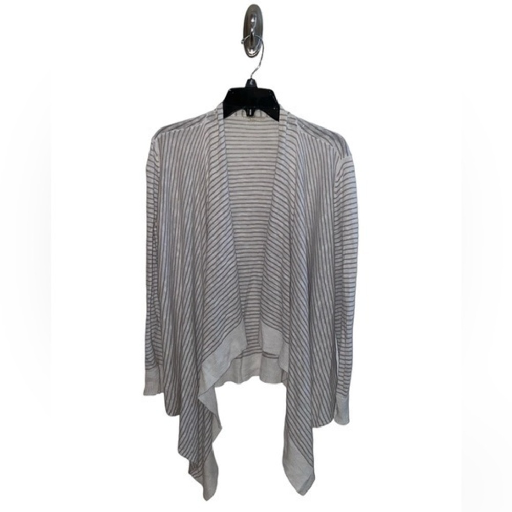 Eileen Fisher Open Striped Cardigan in size L, good used condition, see pics